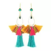 Pompon in silk imitation 63-66 mm black x1