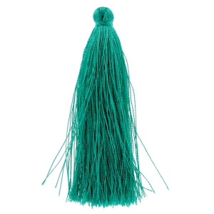 Pompon in silk imitation 63-66 mm Green Turquoise x1