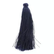 Pompon in silk imitation 63-66 mm Marine x1