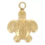 10x7.5mm 304L Stainless Steel Mini Turtle Charm - Gold x1