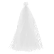Pompon in silk imitation 63-66 mm white x1