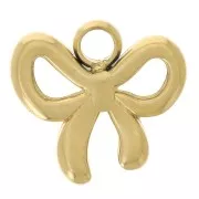 9x10mm 304L Stainless Steel Bow Charm - Gold x1