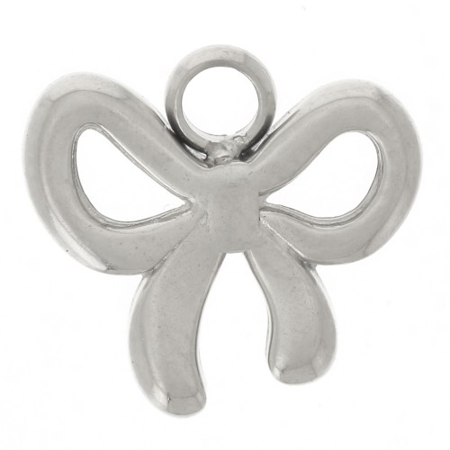 9x10mm 304L Stainless Steel Bow Charm x1