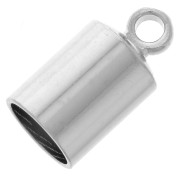 6mm Cord ends - Silver Tone x4