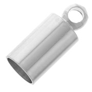 4mm Cord ends - Silver Tone x10