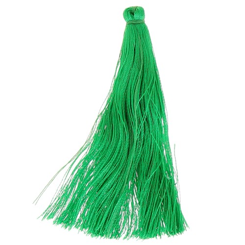 Pompon in silk imitation 65 mm Green x1