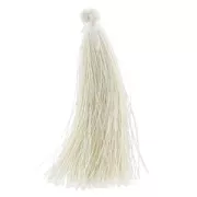 Pompon in silk imitation 63-66 mm Ivory x1