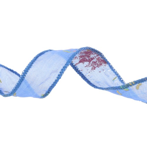 18mm Silk ribbons - abstract patterns - Royal blue x1m