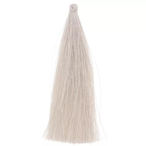 Pompon in silk imitation 88-93 mm Ivory x1