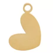 10x6.5mm 316L stainless steel Heart charm with epoxy resin - Gold - Red