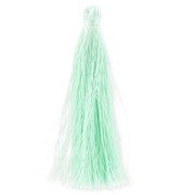 Pompon in silk imitation 88-93 mm Minz x1|raw }}