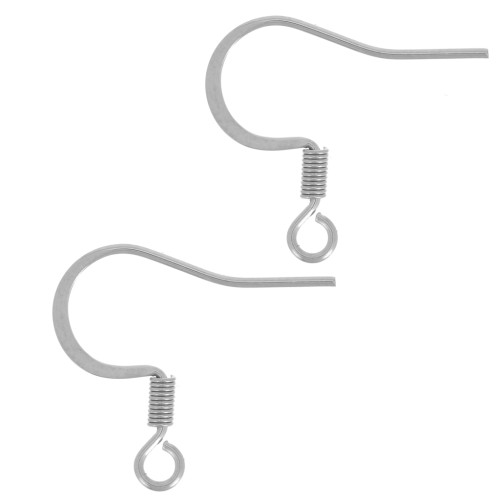17mm 316L stainless steel earwires with open ring x6