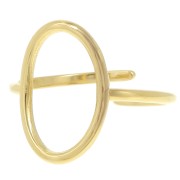 18x12mm 304L stainless steel Oval openwork ring - T.59 - Gold x1|raw }}
