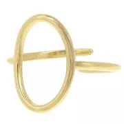 18x12mm 304L stainless steel Oval openwork ring - T.59 - Gold x1