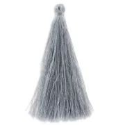 Pompon in silk imitation 88-93 mm Grey x1