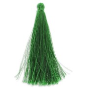 Pompon in silk imitation 88-93 mm green x1|raw }}