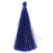 Pompon in silk imitation 88-93 mm Blue x1