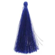 Pompon in silk imitation 88-93 mm Blue x1