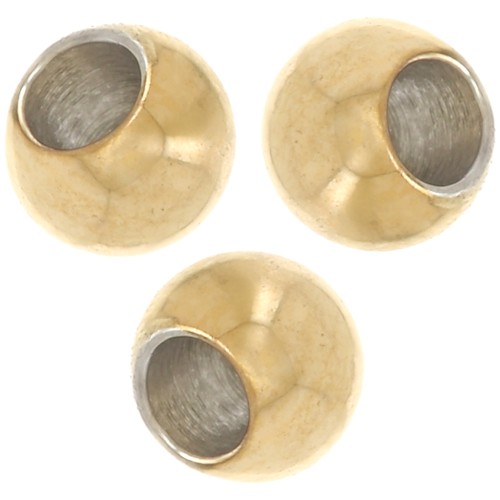 3x2mm 304L stainless steel Flattened round beads - Gold x10