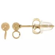 3mm 304L stainless stee ball earstuds with closed ring x50