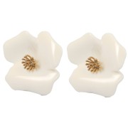 10mm 304L stainless steel pistil earrings for flower pendant - Gold x2