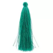 Pompon in silk imitation 88-93 mm Green Turquoise x1
