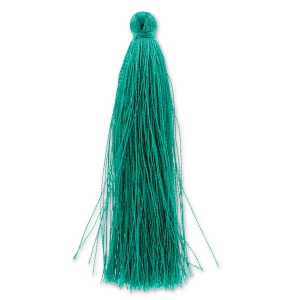 Pompon in silk imitation 88-93 mm Green Turquoise x1