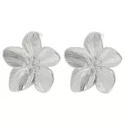 30mm 304L stainless steel Cherry blossom earrings x2