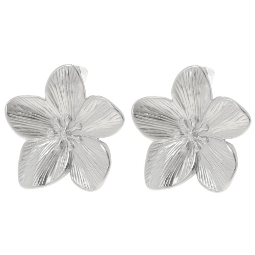 30mm 304L stainless steel Cherry blossom earrings x2