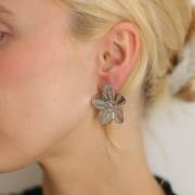 30mm 304L stainless steel Cherry blossom earrings x2