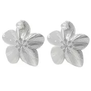30mm 304L stainless steel Cherry blossom earrings x2