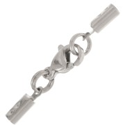 Lobster Clasp with lace clip 1.5mm to 2 mm 304L stainless steel x1|raw }}