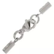 Lobster Clasp with lace clip 1.5mm to 2 mm 304L stainless steel x1