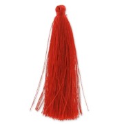Pompon in silk imitation 88-93 mm Red x1|raw }}