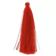 Pompon in silk imitation 88-93 mm Red x1