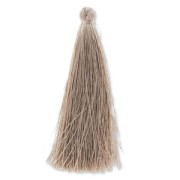 Pompon in silk imitation 88-93 mm Taupe x1