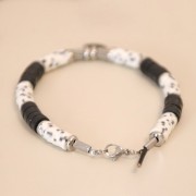 3mm 304L stainless steel Lobster Clasp with round lace clip - Gold x1