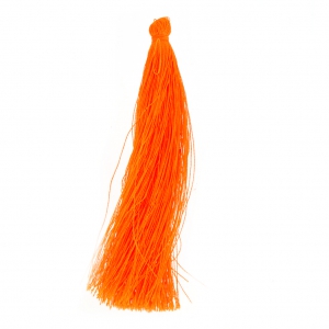 Pompon in silk imitation 88-93 mm Orange Fluo x1