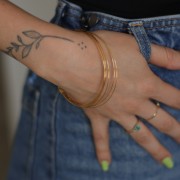 65mm 304L stainless steel Semainier bracelet - 7 beads - Gold x1