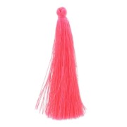 Pompon in silk imitation 88-93 mm pink Fluo x1|raw }}