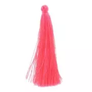 Pompon in silk imitation 88-93 mm pink Fluo x1