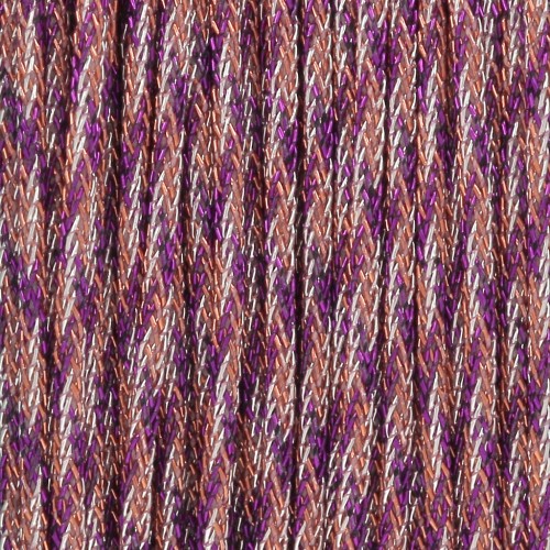 0.85mm Metallic braided nylon cord - Premium - Violet - Topaz - Silver x10m