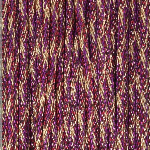 0.85mm Metallic braided nylon cord - Premium - Plum - Gold x10m