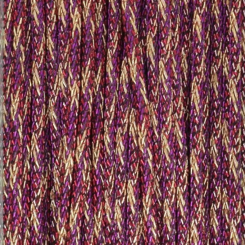 0.85mm Metallic braided nylon cord - Premium - Plum - Gold x10m