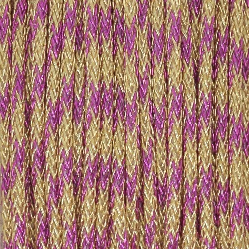 0.85mm Metallic braided nylon cord - Premium - Gold - Fuchsia x10m