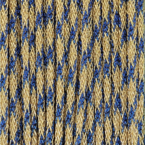 0.85mm Metallic braided nylon cord - Premium - Gold - Royal blue x10m