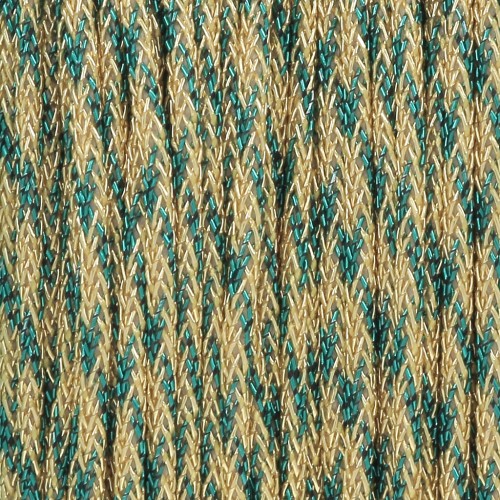 0.85mm Metallic braided nylon cord - Premium - Gold - Emerald green x10m