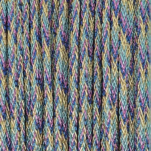 0.85mm Metallic braided nylon cord - Premium - Gold - Multi-blue - Lilac x10m