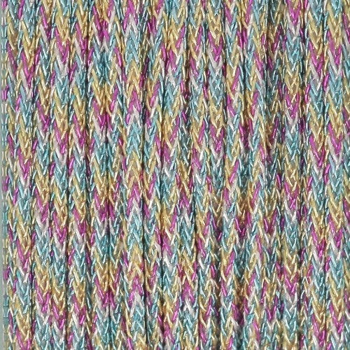 0.85mm Metallic braided nylon cord - Premium - Gold - Light blue - Fuchsia x10m