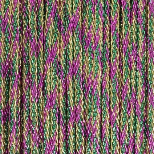 0.85mm Metallic braided nylon cord - Premium - Magenta - Green - Gold x10m